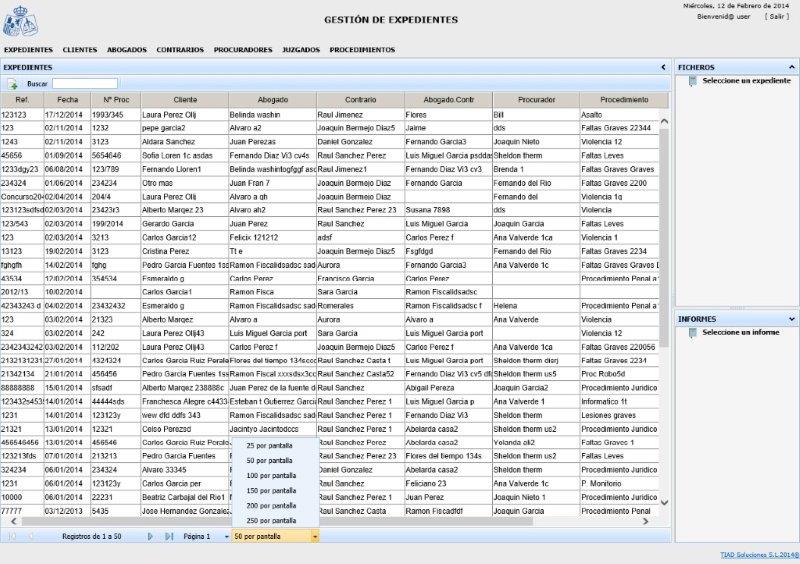 Paginacion de expedientes